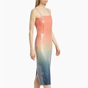 Veronica Beard Leda Sequined Midi Slip Dress Ombre